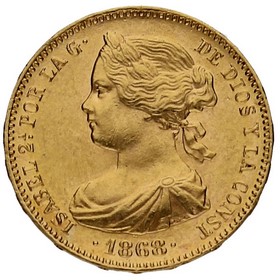 Moneda 10 Escudos Oro 1868 8,35g