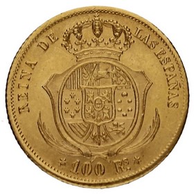 Moneda 100 Reales Oro 1854 8,35g