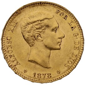 Moneda 25 pesetas Oro 1878 8,08g
