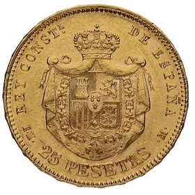 Moneda 25 pesetas Oro 1878 8,08g