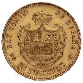 Moneda 25 pesetas Oro 1880 8,07g
