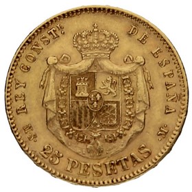 Moneda 25 pesetas Oro 1881 8,07g