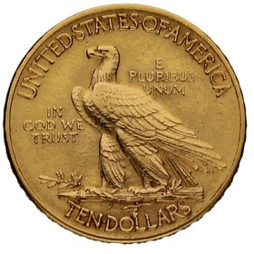Moneda Estados Unidos 10 Dollars Indian Head Oro 1914 16,72 g