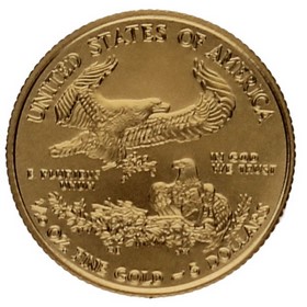 Moneda Estados Unidos 5 Dollars Américan Eagle Oro 2019 1/10oz