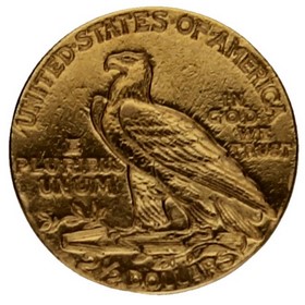 Moneda Estados Unidos 2,5 Dollars Indian Head Oro 1913 4,15 g