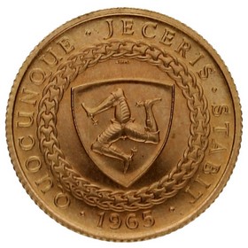 Moneda Isla de Man Bicentenario dependencia Corona Británica Oro 1965 7,98 g