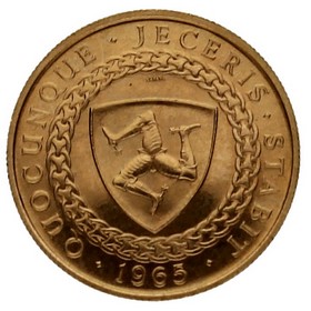 Moneda Isla de Man Bicentenario dependencia Corona Británica Oro 1965 4,02 g