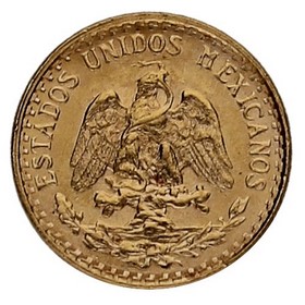 Moneda México 2 Pesos Oro 1945 1,66 g