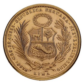Moneda Perú 50 Soles Oro 1966 23,37 g