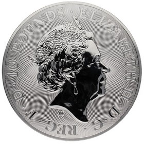 Moneda Reino Unido 10 Pounds San Jorge y Dragón Plata 2021 10 oz