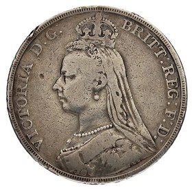 Moneda Reino Unido 1 Crown  San Jorge y Dragón Plata 1892 27,75g