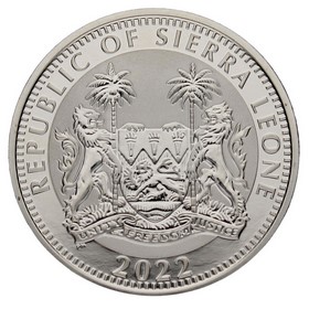 Moneda Sierra Leona 1 Dollar Lion Plata 2022 1 oz