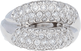 Sortija Bombé Oro Blanco Diamantes talla brillante 1 Ct aprox. 12 g