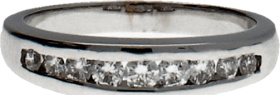 Sortija media alianza Oro Blanco 9 Diamantes talla brillante 0,25 Ct aprox. 4,48 g
