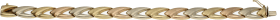 Pulsera Oro Tricolor plana articulada. 17,90 g