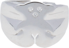 Sortija Oro Blanco y Diamantes. Tipo Tous. 7,39 g