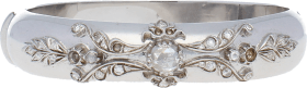 Pulsera esclava Oro Blanco y Diamantes talla rosa y brillante 0,76 Ct aprox. 38,82 g