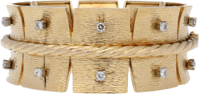 Pulsera esclava Oro Amarillo y Diamantes talla brillante 1,40 Ct aprox. 85,82 g