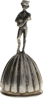 Decoración campana Plata con figura músico. 99,99 g