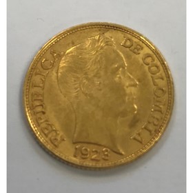 Moneda Colombia 5 Pesos Oro 1923 8,04 g