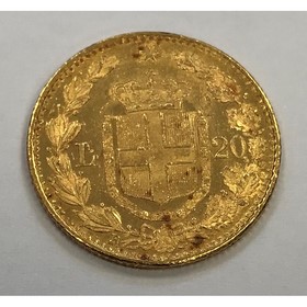 Moneda Italia 20 Liras Oro 1882 6,46 g
