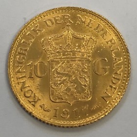 Moneda Países Bajos 10 Gulden Oro 1917 6,72 g