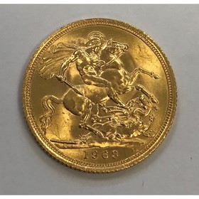 Moneda Reino Unido Libra Oro 1963 8 g