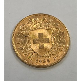 Moneda Suiza 20 Francos Oro 1935 6,44 g
