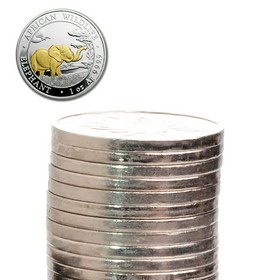 Lote de 10 Monedas de Plata Circuladas de 1 oz (incluye gilded)