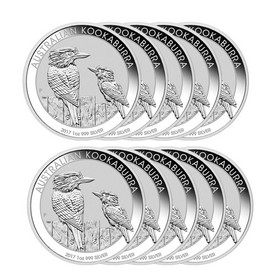 Lote de 10 Monedas de Plata Kookaburra 1 oz