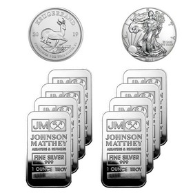Lote de 8 Lingotes y 2 Monedas de Onza