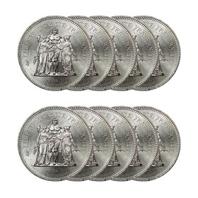 Lote de 10 Monedas 50 Francos (Francia)