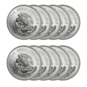 Lote de 10 Monedas de 5 Pesos M‚xicanos