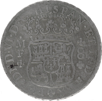 Moneda Fernando VI 8 Reales Plata 1752 México MF 27,08 g