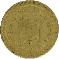 Moneda Carlos III 8 Escudos Oro 1788 Nuevo Reino JJ 26,84 g