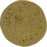 Moneda Carlos IIII 1 Escudo Oro 1801 Popayan JF 3,38 g