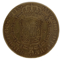 Moneda Fernando VII 8 Escudos Oro 1808 Mexico TH