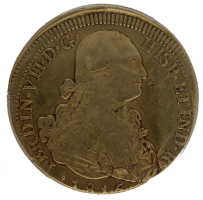 Moneda Fernando VII 8 Escudos Oro 1815 Santiago FJ