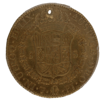 Moneda Fernando VII 8 Escudos Oro 1824 Potosi PJ