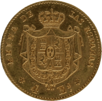 Moneda Isabel II 4 Escudos Oro 1868 Madrid 3,35 g
