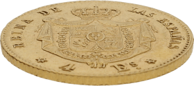 Moneda Isabel II 4 Escudos Oro 1868 Madrid 3,35 g