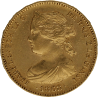 Moneda Isabel II 10 Escudos Oro 1868 Madrid 8,35 g
