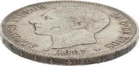 Moneda Alfonso XII 5 Pesetas Plata 1885 MSM 24,88 g