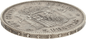 Moneda Alfonso XII 5 Pesetas Plata 1885 MSM 24,84 g