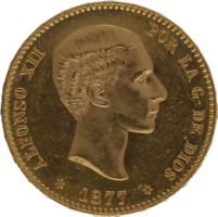 Moneda Alfonso XII 25 Pesetas Oro 1877 DEM 8,07 g