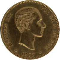 Moneda Alfonso XII 25 Pesetas Oro 1877 DEM 8,04 g