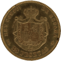 Moneda Alfonso XII 25 Pesetas Oro 1877 DEM 8,04 g