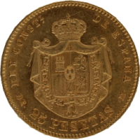 Moneda Alfonso XII 25 Pesetas Oro 1877 DEM 8,03 g