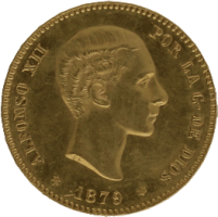 Moneda Alfonso XII 25 Pesetas Oro 1879 EMM 8,02 g