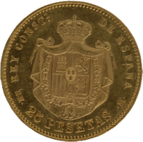Moneda Alfonso XII 25 Pesetas Oro 1879 EMM 8,02 g